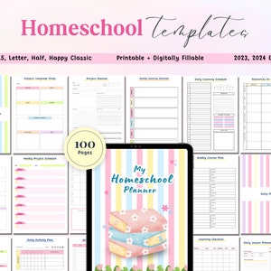 Printable Homeschool Planner: Lesson Plans, Academic Organizer (Digital Download)
