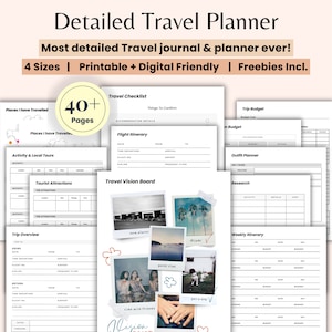 Ultimate Travel planner bundle printable Travel itinerary printable, Travel journal Vacation planner templates digital Family trip planner