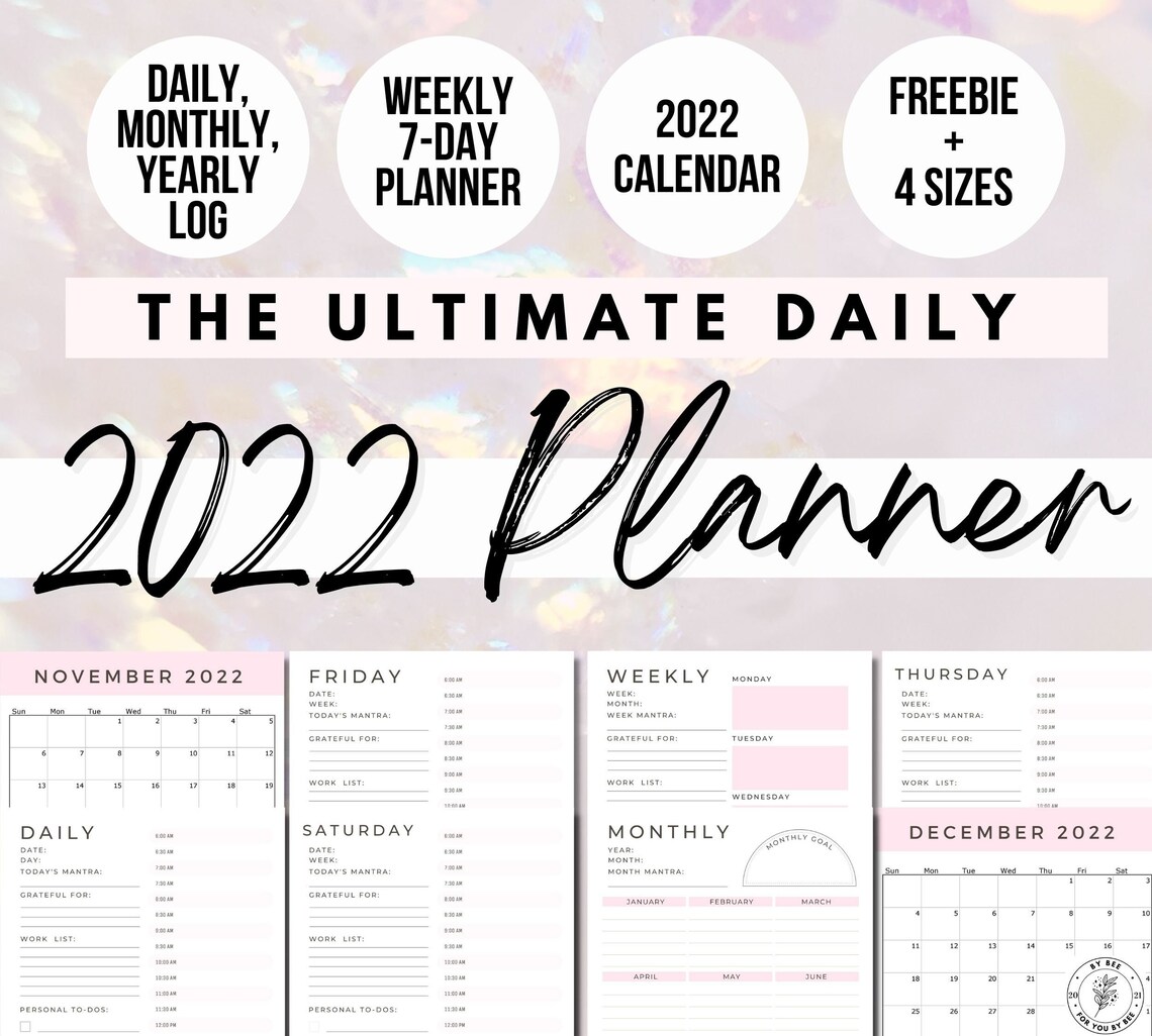 Planner 2022 Printable 2022 Planner Book 2022 Planner Etsy