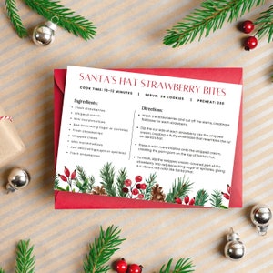 Christmas Editable Recipe Card, Holiday Recipe Cards, Minimalist Recipe Card, Diy Recipe Card, Printable Recipe Card 4x6 Modern Minimal 2024