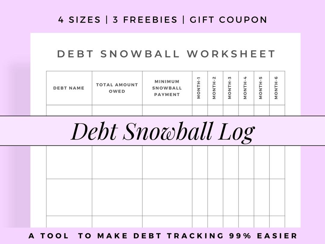 Debt Snowball Tracker Printable, Debt Budget Finance Tracker, Work Home ...