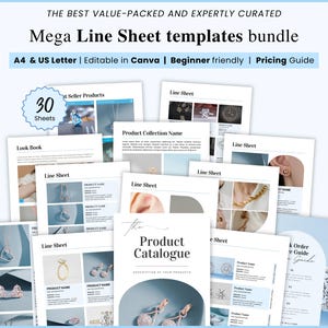 Canva Catalogue template, modern line sheet, wholesale price list, catalog service sale guide, small business editable aesthetic order book