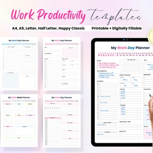 Office Organizer, Work Planner, Work Schedule Checklist, Employee Planner, Office Work Organizer, Business Meetings, Work, Emails, Tracker