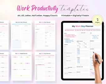 Office Organizer, Work Planner, Work Schedule Checklist, Employee Planner, Office Work Organizer, Business Meetings, Work, Emails, Tracker