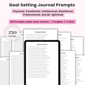 Goal planning worksheet, Goal planning journal, Goal planning templates, Goal planning workbook, Goal prompts sheet, Smart Goal setting 2025