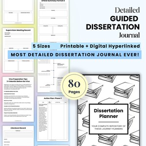 Dissertation Planner, Thesis Journal, Final Year Undergraduate Masters PhD Planner, Research project presentation, Digital Thesis Planning
