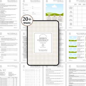 Interior Designer Client Contract Template, Service Contract, Simple Designer Business Agreement, Interior Design Invoice, Canva Template