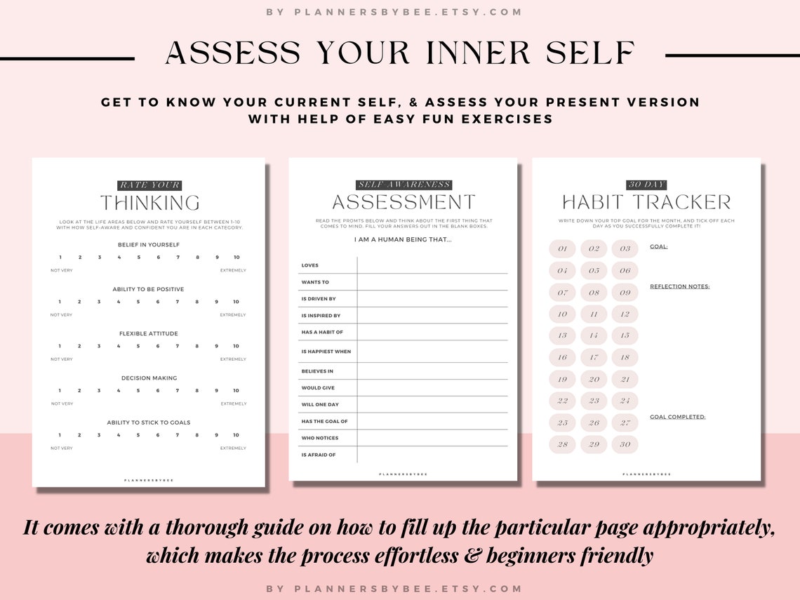 Self Esteem Journal Printable Mood Tracker Guided Template | Etsy
