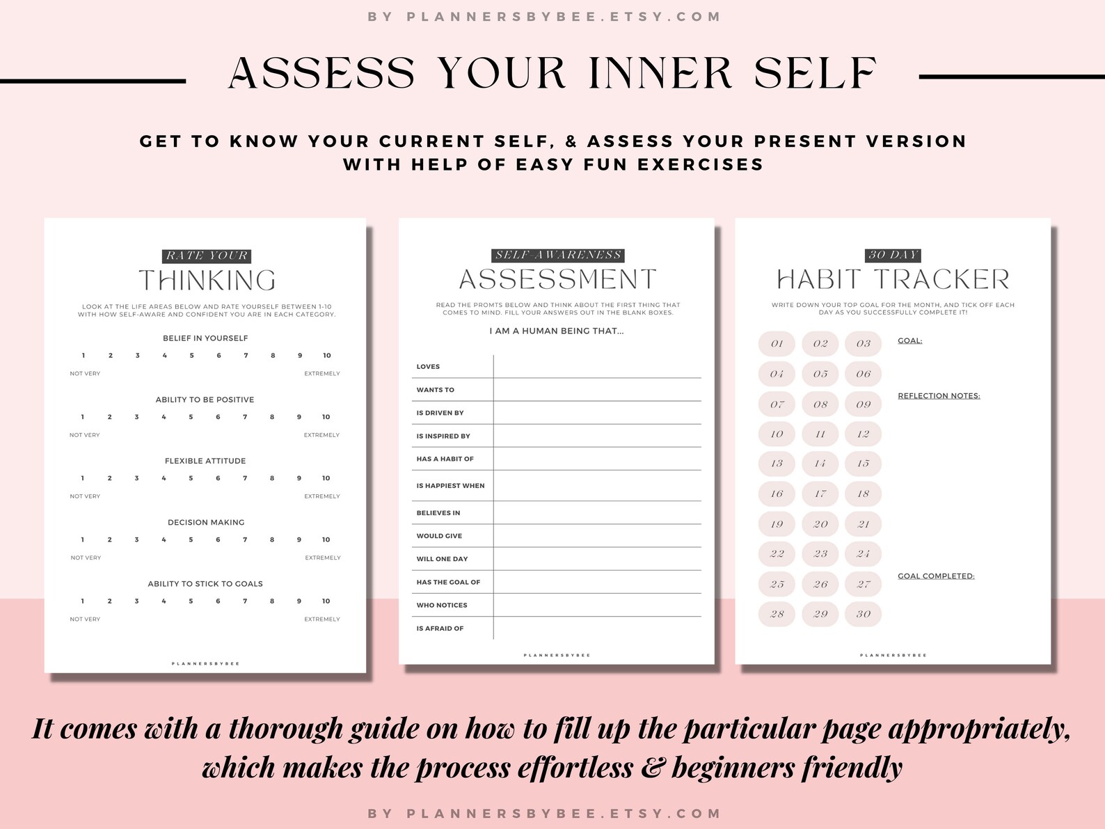 Self Esteem Journal Printable Mood Tracker Guided Template | Etsy