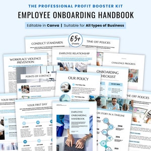 Employee Onboarding Template, Employee handbook template canva, Small business, New Hire Welcome Packet, HR Manual Guide, Company Policy pdf