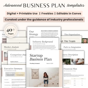 Small Business Plan Template, Business Planner Proposal Printable, Start Up Business Plan, Editable Canva Template, Business Plan Analysis