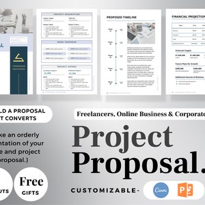 Project Proposal Template, Business Proposal, Project Pitch Deck, Proposal Presentation, Printable Proposal Editable Proposal Template Canva