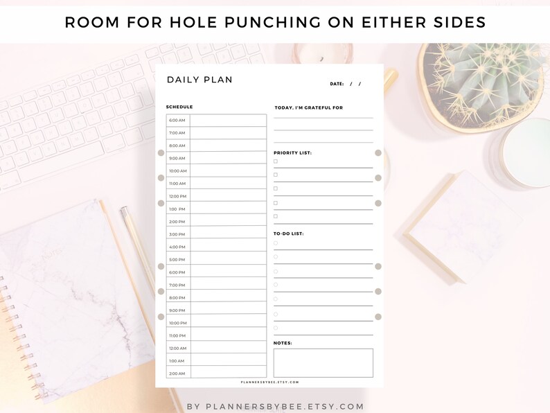 24 Hour Planner Daily Planner Printable Daily Planner | Etsy