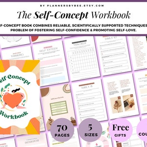 Mental Health Self-Help Workbook Self Growth Exploration Self Esteem Identity Crisis Plan, Growth Mindset Therapy Therapist Counselling Tool