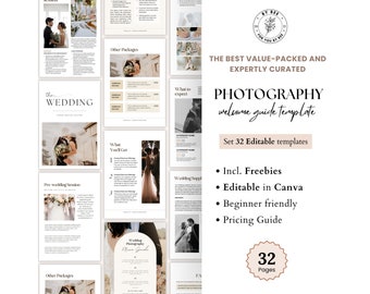 Photographer Price & Services Guide, Wedding Photography Pricing Template, Wedding Pricing Guide List, Canva Photography Brochure Line Sheet