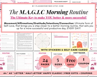 Morning Routine Planner, Daily Routine Journal, Self Love Planner, Self-Care, Gratitude Workbook, Productivity, Daily Routine Tracker, Habit