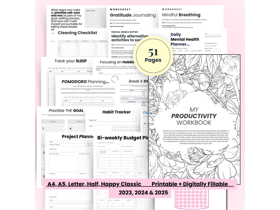 2025 Yearly Life Organizer: Daily Productivity Planner, ADHD Personal ...
