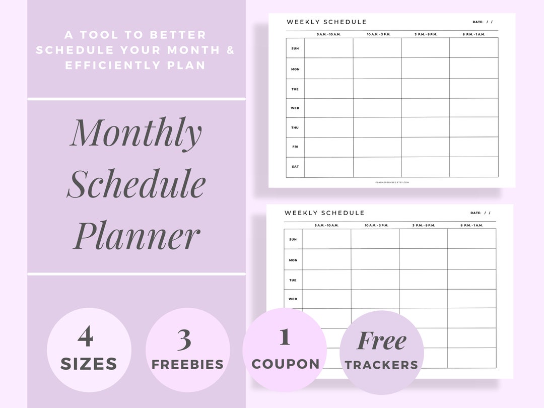 Weekly Hourly Planner Printable 24 Hour Weekly Schedule Week - Etsy