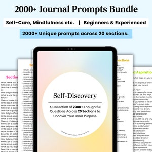 Self discovery workbook, Mindful Journaling, Self Reflection Worksheets, Self Discovery prompts Journal, Self Improvement, Self love Therapy
