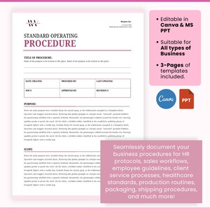 Sjabloon standaardprocedure | SOP-sjabloon | Bewerkbaar document met prompts HR-medewerker Operations & Policy Business Planner HR