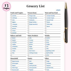 Grocery List Simple price checklist, Low carb food shopping lists, Master grocery maker meal plan, weekly healthy digital printable template