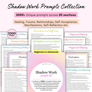 Shadow Work Journal Prompts: 2000+ Questions for Self-Reflection (Digital Download)