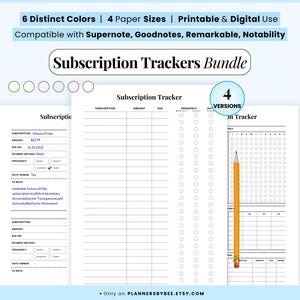 Subscription Tracker Printable, Membership Checklist, Expense Tracker, Budget Template, Membership Account Tracking, Subscriptions log list