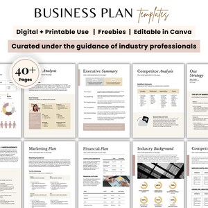Business Plan Template: 2025 Small Business Planner (Canva Editable, Digital Download)