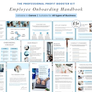 Employee Onboarding Template, Employee handbook template canva, Small business, New Hire Welcome Packet, HR Manual Guide, Company Policy pdf