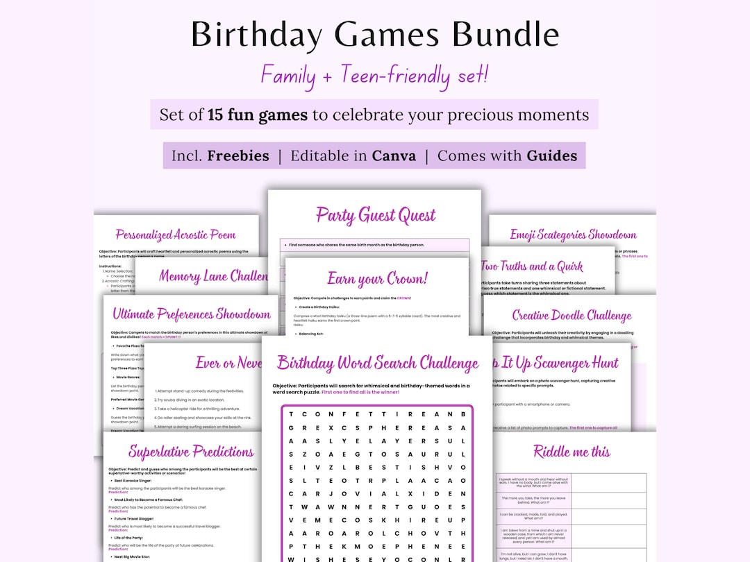 Birthday Games for Kids, Birthday Game for Adults, Birthday Trivia for ...