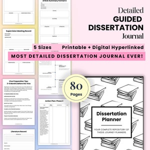 Dissertation Planner, 2025 Thesis Dissertation Journal, Final Year Undergraduate Masters PhD Planner, Supervisor Meetings, Research project