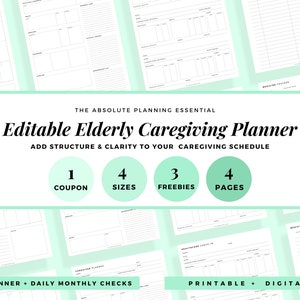 Caregivers Care Log, Caregiving Elderly Care Checklist, EDITABLE Template Home Health Care Forms, Elder Care, Caregiver Daily Log, Elderly