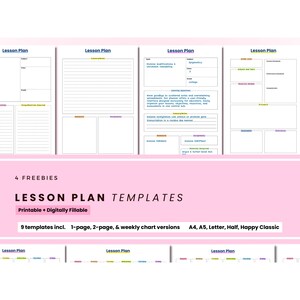 Lesson Plan Template, Lesson Planner Printable, Homeschool Teacher Planner, Weekly Daily Lesson Plans, Simple Lesson Plan Book, Preschool