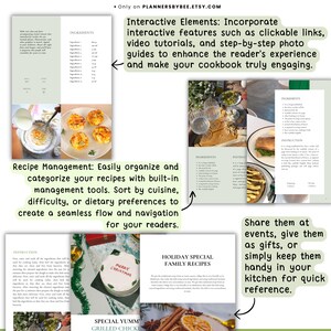 Editable Recipe Book Template: Printable Family Cookbook (canva ...