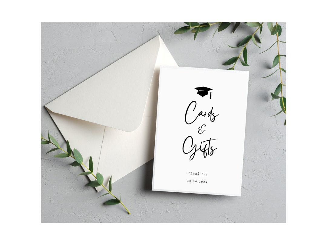 Graduation Card Box Table Sign Printable Graduation Tabletop - Etsy ...