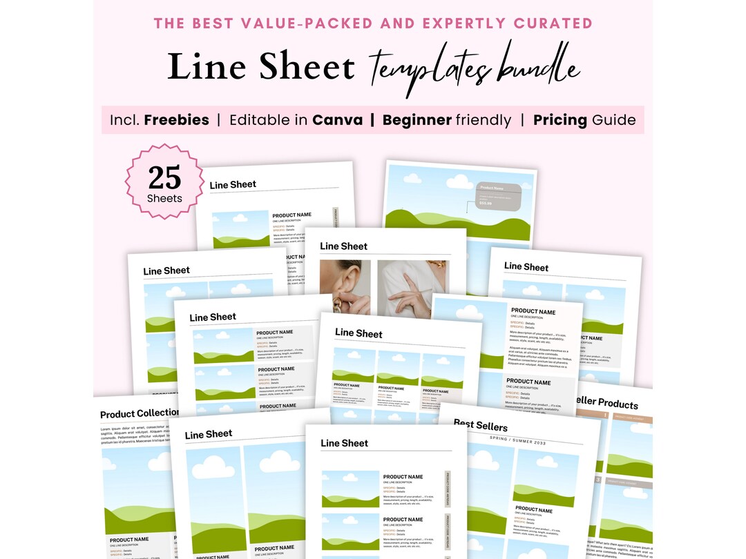 Line Sheet template, Line Sheet Catalog, Linesheet Canva, Wholesale ...