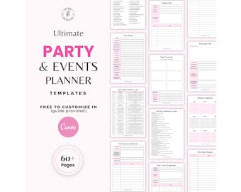 Party Event Planning Book Party Event planner Digital Wedding Bachelorette Birthday Graduation Party Family Party Checklist Organizer Budget