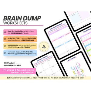 Brain Dump Template, Brain Dump Journal, Brain Dump Printable, ADHD Brain Dump, Brain Dump Planner, Thought To-Do Organizer, Priority Matrix