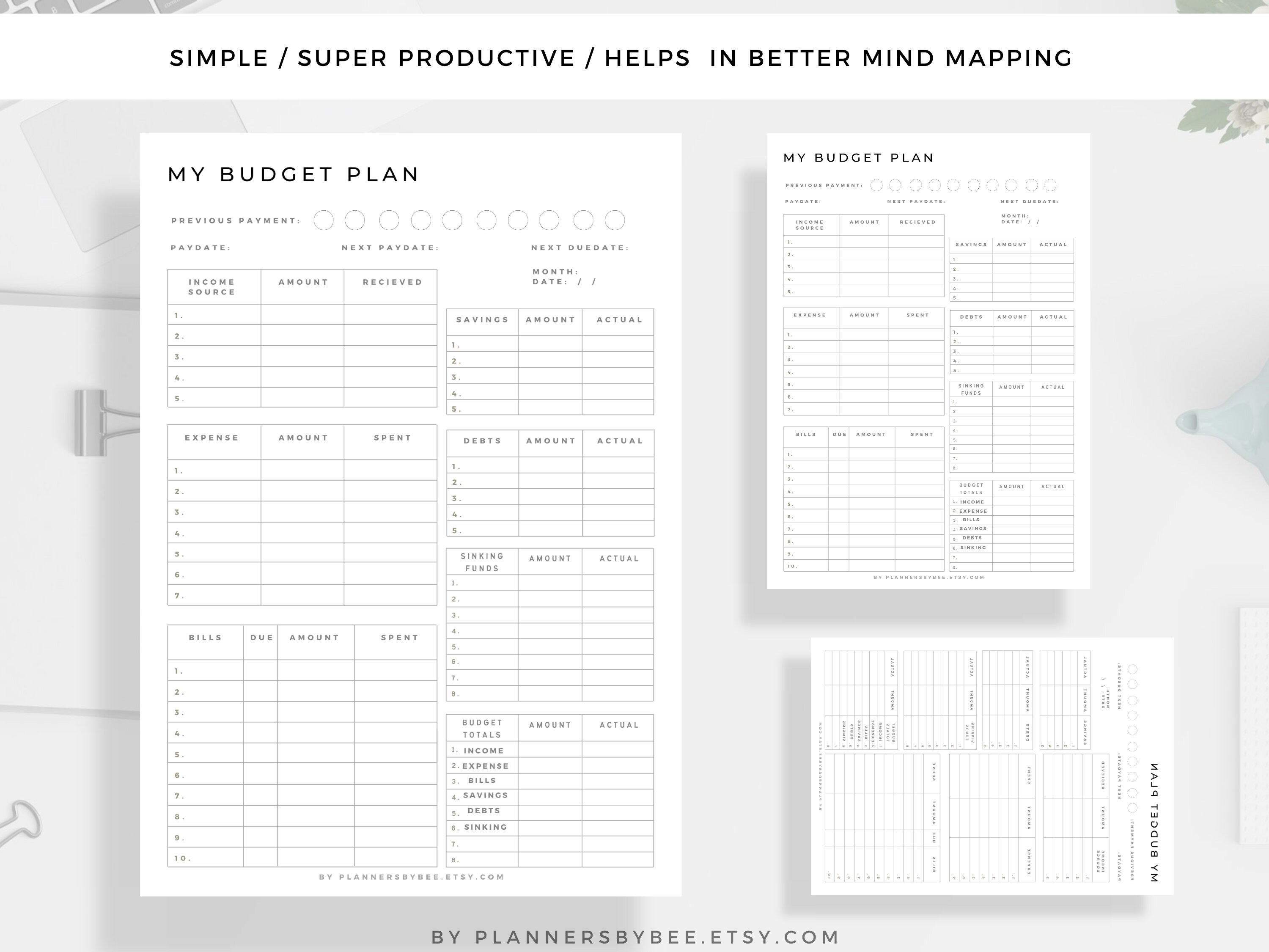 Printable Paycheck Budget Tracker Bill Tracker Biweekly - Etsy