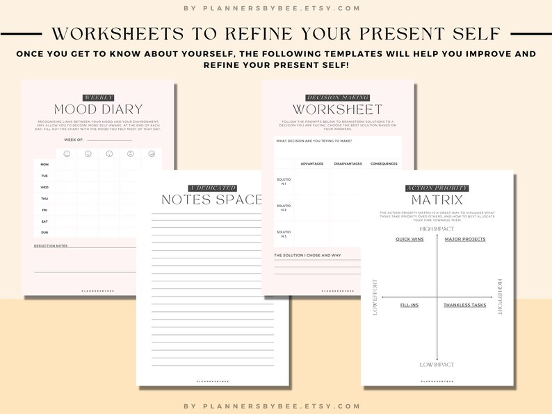 Self Esteem Journal Printable Mood Tracker Guided Template - Etsy