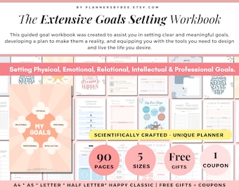 Goal Planning Workbook, Self Development, Personal Goals, Professional Goals, Goals Tracker Journal, Smart Goal Setting Guide, Productivity