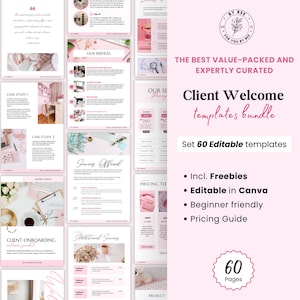 Client Welcome Packet Template, Virtual Assistant Welcome Pack, New Client Service Guide, Coaching Onboarding Canva Template, Commercial Use