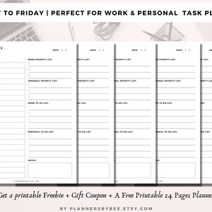 7 Day Planner Printable, Daily Templates Planner, Best Minimal Day ...