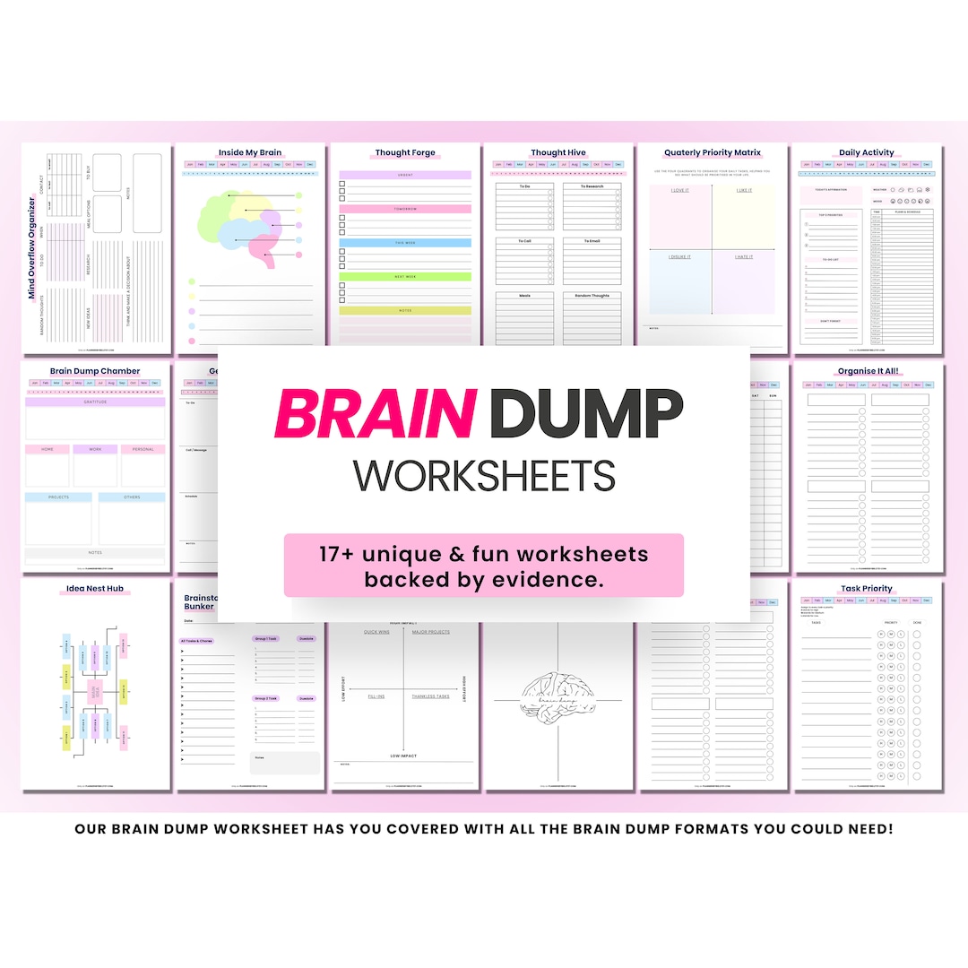 Brain Dump Template, Brain Dump Journal, Brain Dump Printable, ADHD ...