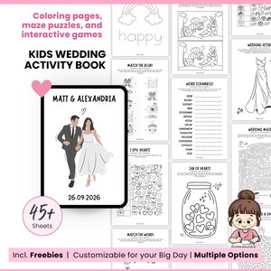 Kids Wedding Activity Bundle, Wedding Activity Pack for Kids, Kids Wedding Book, Wedding Activity Kit for Kids, Kids Wedding Coloring Pages
