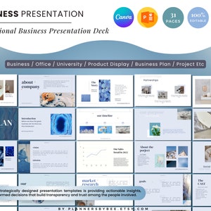 Minimal Modern Powerpoint Presentation Template, Clean Business Pitch Deck Template, Simple Editable Presentations PPT Project Annual Report