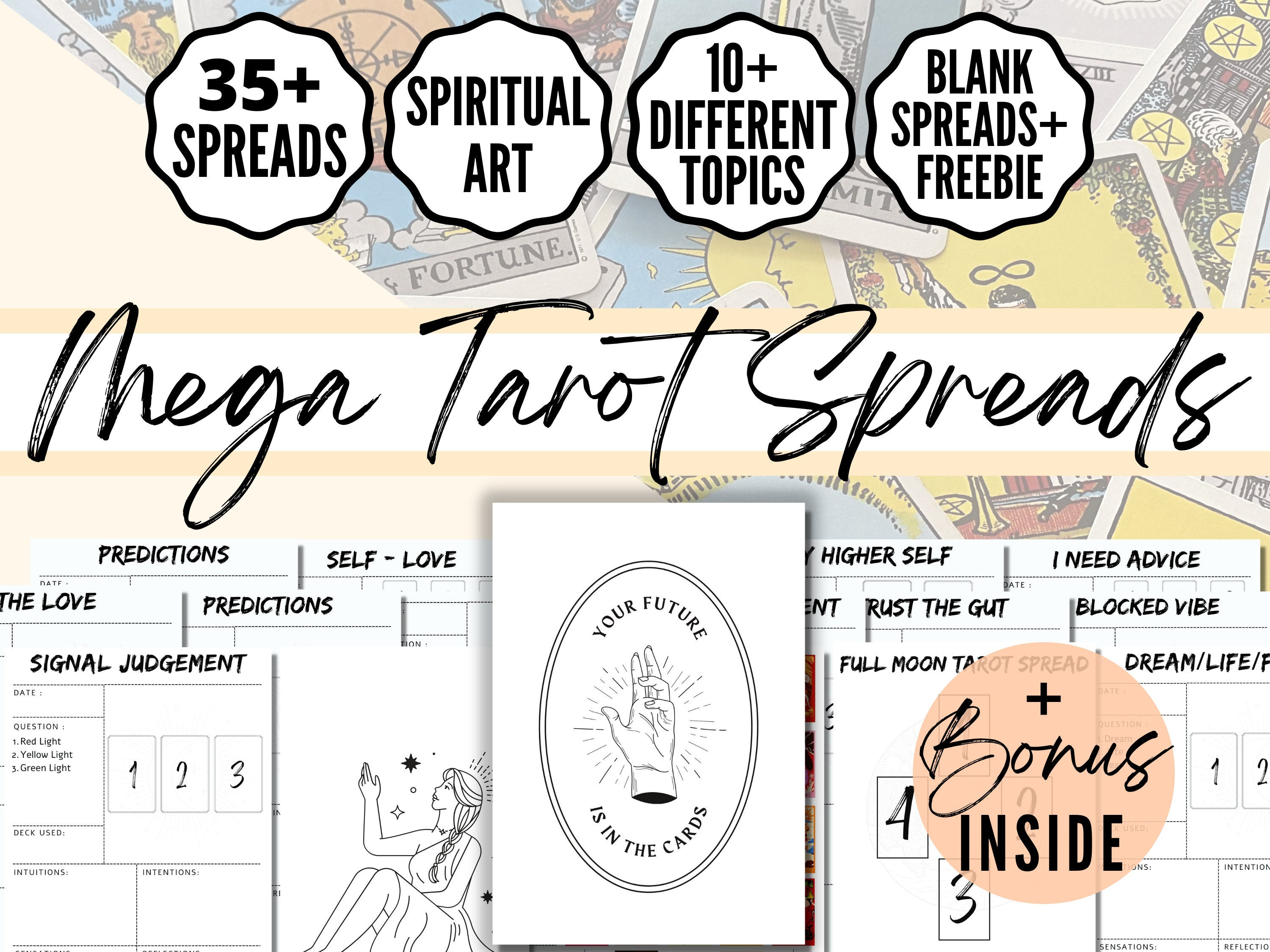 Tarot Journal Printable Tarot Spreads Tarot Stickersbook of - Etsy