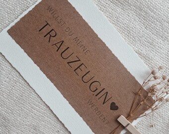 Möchtest du ... meine Brautjungfer / Trauzeugin sein | Geschenk für Brautjungfer |