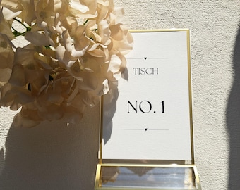 Table numbers with heart pattern | A6 format | Table number cards for weddings, christenings, birthdays | High quality | For other occasions
