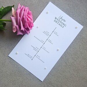 Weddingdetails Karte I Detailskarte I Hochzeit I Zeitplan Hochzeit I Timeline Karte